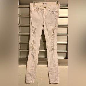 Ripped white Frame jeans